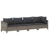 vidaXL 10 Piece Garden Lounge Set with Cushions Grey Poly Rattan