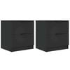vidaXL Bedside Cabinets 2 pcs Black Engineered Wood