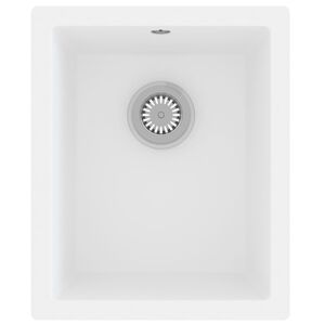 vidaXL Kitchen Sink with Overflow Hole White Granite