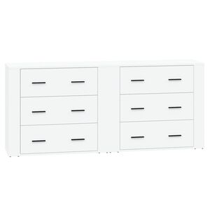 vidaXL Sideboards 2 pcs White Engineered Wood