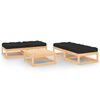 vidaXL 5 Piece Garden Lounge Set with Cushions Solid Pinewood