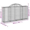 vidaXL Arched Gabion Baskets 15 pcs 200x30x100/120 cm Galvanised Iron