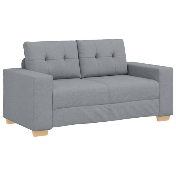 vidaXL Loveseat Sofa Light Grey 160x77x82 cm Fabric