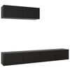 vidaXL TV Cabinets 3 pcs Black Engineered Wood