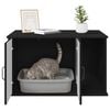 vidaXL Cat House Black 85 x 55 x 50 cm Engineered Wood