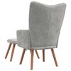 vidaXL Relaxing Chair with a Stool Light Grey Velvet
