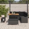 vidaXL Garden Sofa Set with Cushion 8 pcs Black Poly Rattan