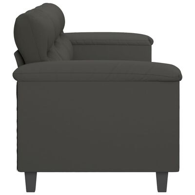 vidaXL 3-Seater Sofa Dark Grey 210 cm Microfibre Fabric