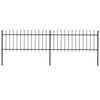 vidaXL Garden Fence with Spear Top Steel 359x80 cm Black (2x144924)