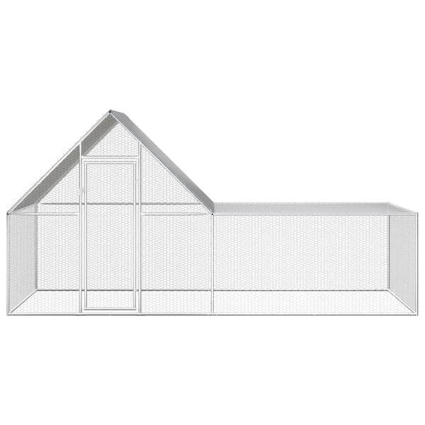 vidaXL Chicken Coop 4x2x2 m Galvanised Steel