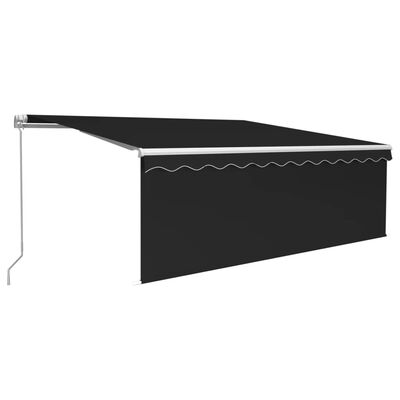 vidaXL Manual Retractable Awning with Blind 4x3m Anthracite
