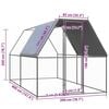 vidaXL Chicken Cage 2x4x2 m Galvanised Steel