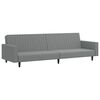 vidaXL 2-Seater Sofa Bed Light Grey Velvet