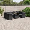 vidaXL 10 Piece Garden Sofa Set with Cushions Black Poly Rattan