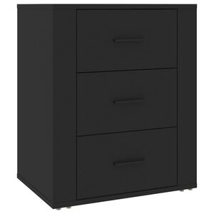 vidaXL Bedside Cabinet Black 50x36x60 cm Engineered Wood