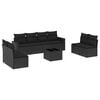 vidaXL 9 Piece Garden Sofa Set with Cushions Black Poly Rattan