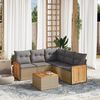 vidaXL 6 Piece Garden Sofa Set with Cushions Beige Poly Rattan