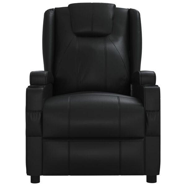 vidaXL Stand up Massage Chair Black Faux Leather