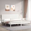 vidaXL Bed Frame without Mattress White Super King Size Solid Wood