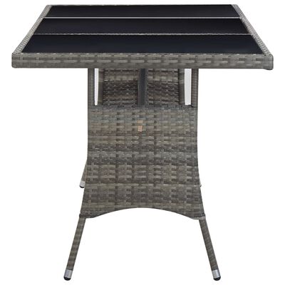 vidaXL Garden Table Grey 170x80x74 cm Poly Rattan