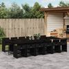 vidaXL 13 Piece Garden Dining Set with Cushions Black Poly Rattan