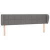 vidaXL Headboard with Ears Dark Grey 163x23x78/88 cm Fabric