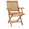 vidaXL Garden Chairs 2 pcs with Cream White Cushions Solid Teak Wood