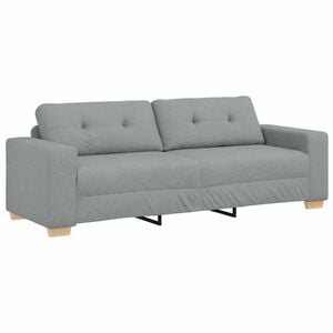 vidaXL 3-Seater Sofa Light Grey 220x78x80 cm Fabric