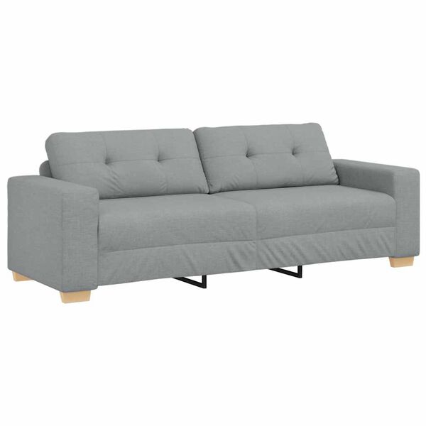 vidaXL 3-Seater Sofa Light Grey 220x78x80 cm Fabric