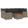 vidaXL 7 Piece Garden Sofa Set with Cushions Grey Poly Rattan