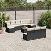 vidaXL 11 Piece Garden Sofa Set with Cushions Black Poly Rattan