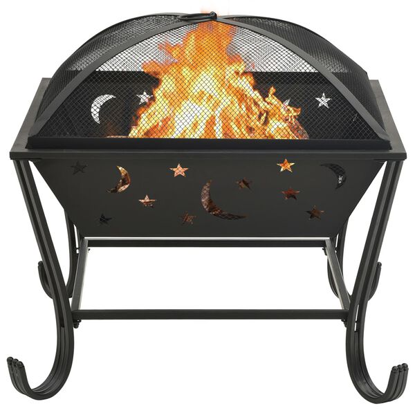 vidaXL Fire Pit with Poker 62 cm XXL Steel