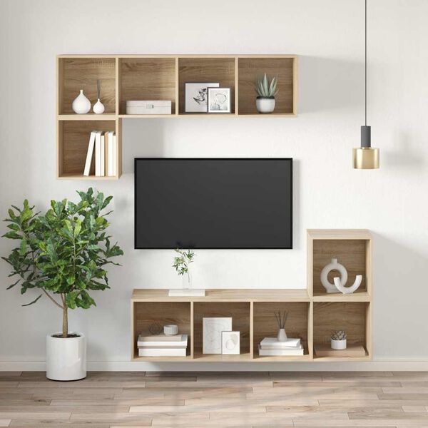 vidaXL Wall-mounted TV Cabinet Sonoma Oak 37x37x107 cm Engineered Wood