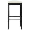 vidaXL Bar Stools with Cushions 4 pcs Black Poly Rattan