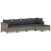 vidaXL 5 Piece Garden Lounge Set with Cushions Grey Poly Rattan