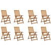 vidaXL Folding Garden Chairs with Cushions 8 pcs Solid Wood Acacia