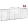 vidaXL Arched Gabion Baskets 2 pcs 300x30x100/120 cm Galvanised Iron