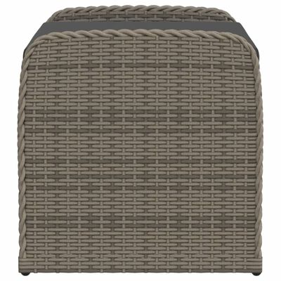 vidaXL Storage Bench with Cushion Grey 80x51x52 cm Poly Rattan