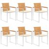 vidaXL Garden Chairs 6 pcs with Cushions Solid Teak Wood