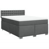 vidaXL Box Spring Bed with Mattress Black Double Fabric
