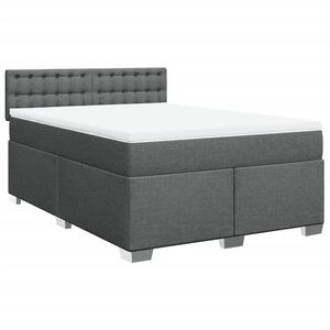 vidaXL Box Spring Bed with Mattress Black Double Fabric