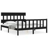 vidaXL Bed Frame without Mattress Black King Size Solid Wood Pine