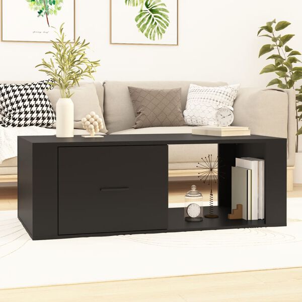 vidaXL Coffee Table Black 100x50.5x35 cm Engineered Wood