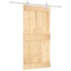 vidaXL Sliding Door Natural and White 100 x 210 cm Solid Pine Wood