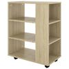 vidaXL Rolling Cabinet Sonoma Oak 60x35x75 cm Engineered Wood