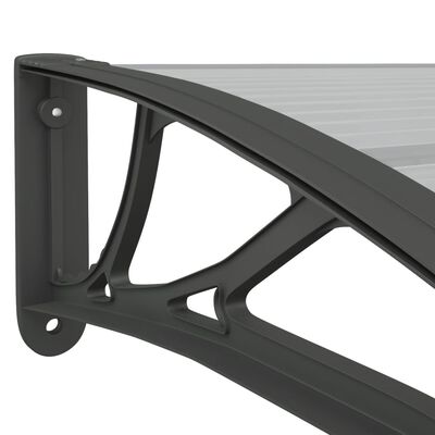 vidaXL Door Canopy Black and Transparent 350x75 cm Polycarbonate
