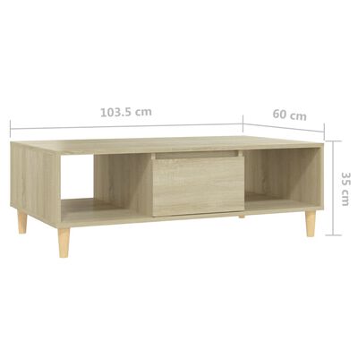 vidaXL Coffee Table Sonoma Oak 103.5x60x35 cm Engineered Wood