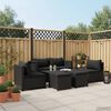 vidaXL 6 Piece Garden Lounge Set with Cushions Poly Rattan Black