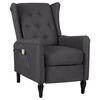 vidaXL Massage Reclining Chair Dark Grey Fabric