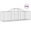 vidaXL Arched Gabion Baskets 30 pcs 200x50x60/80 cm Galvanised Iron